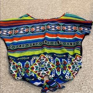 Pink rose colorful t-shirt, size small